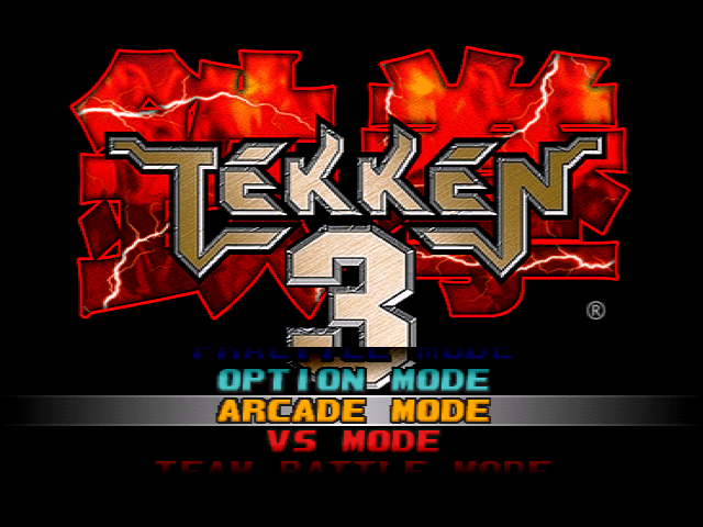Tekken 3 title screen for Playstation